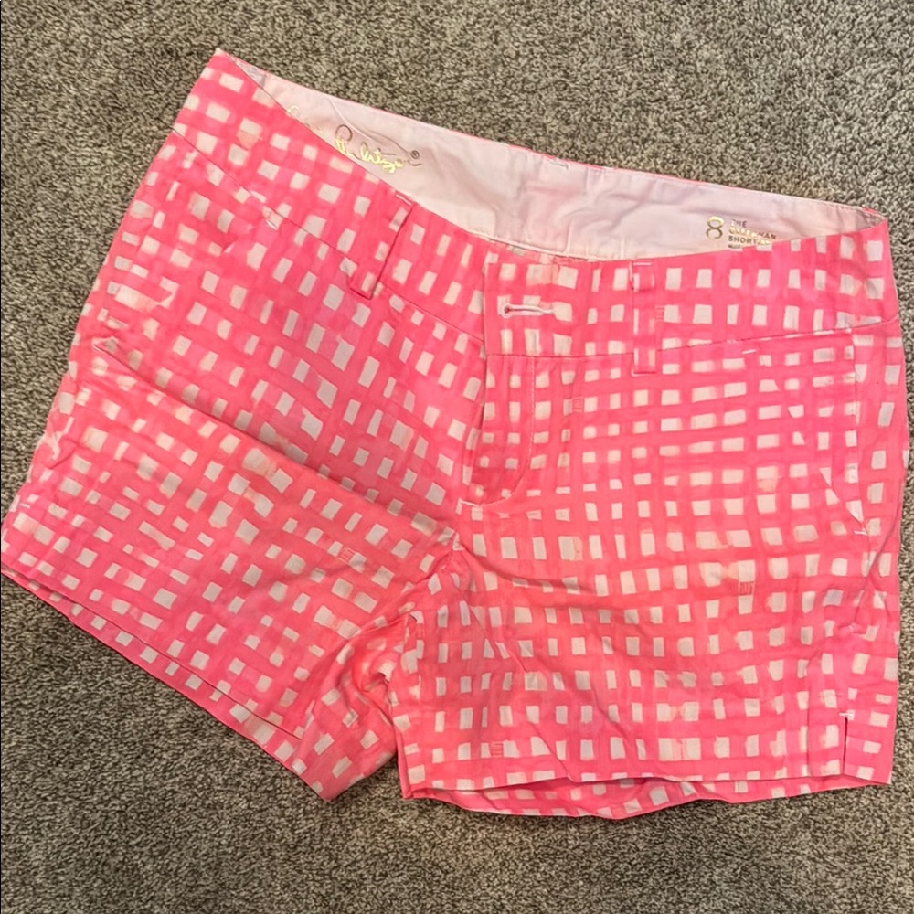 Pink Checkered Women's Shorts